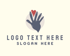 Finger Heart - Charity Hand Support logo design