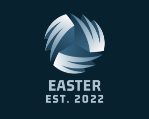 Enterprise - 3D Metallic Wind logo design