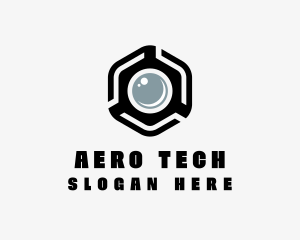 Hexagonal Camera Tech logo design