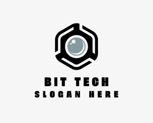 Hexagonal Camera Tech logo design