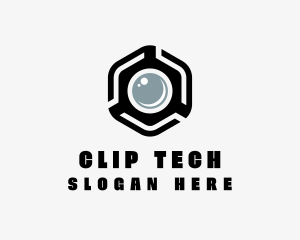 Hexagonal Camera Tech logo design