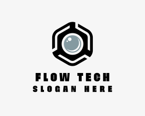 Hexagonal Camera Tech logo design