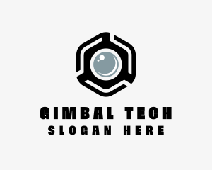 Hexagonal Camera Tech logo design