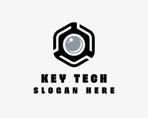 Hexagonal Camera Tech logo design