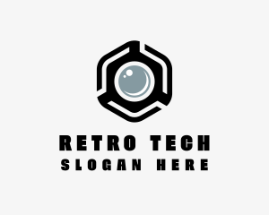 Hexagonal Camera Tech logo design