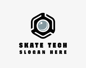 Hexagonal Camera Tech logo design