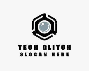 Hexagonal Camera Tech logo design