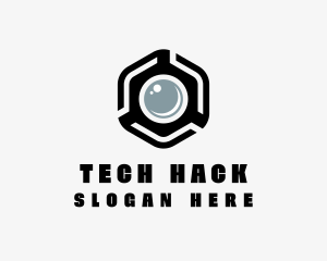 Hexagonal Camera Tech logo design