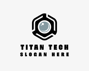 Hexagonal Camera Tech logo design