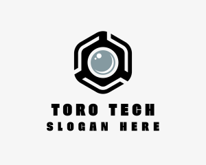 Hexagonal Camera Tech logo design