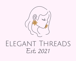 Fashion Woman Earrings logo design