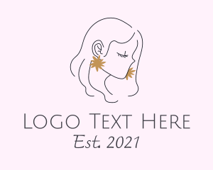 Girl - Fashion Woman Earrings logo design