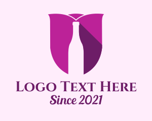 Alcoholic - Tulip Wine Bottle logo design