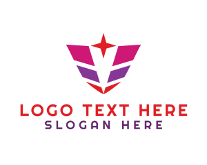 Spaceship - Geometric Letter V Star logo design