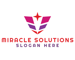 Miracle - Geometric Letter V Star logo design