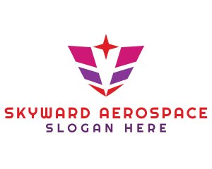 Aerospace - Geometric Letter V Star logo design