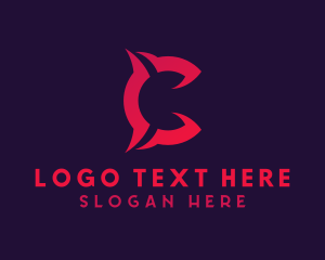 Devil - Tribal Gradient Letter C logo design