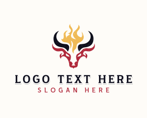 Meat - Beef Barbecue Flame Grill logo design