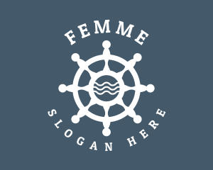 Sailing Boat Marine Helm logo design