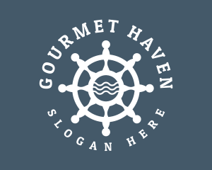 Sailing Boat Marine Helm logo design