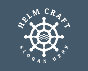 Sailing Boat Marine Helm logo design