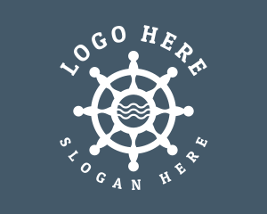 Sailing Boat Marine Helm logo design