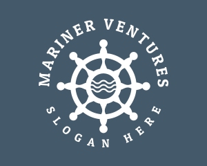 Sailing Boat Marine Helm logo design