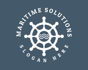 Naval - Sailing Boat Marine Helm logo design