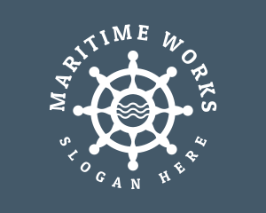 Sailing Boat Marine Helm logo design