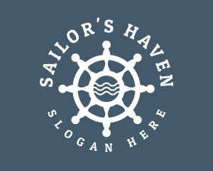 Sailing Boat Marine Helm logo design