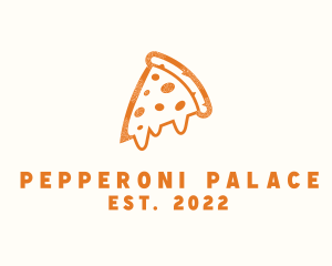 Pepperoni - Cheesy Pizza Slice logo design
