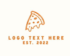 Food - Cheesy Pizza Slice logo design