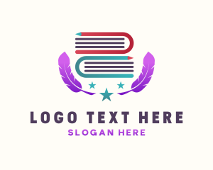 Scholarship - Feather Book Education logo design