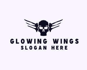 Skull Wings Tattoo logo design