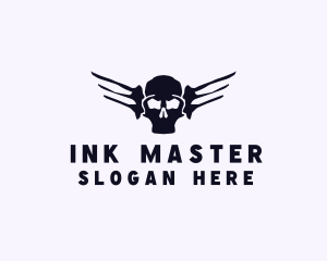 Skull Wings Tattoo logo design