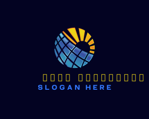 Solar Panel Sun logo design