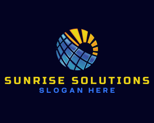 Sun - Solar Panel Sun logo design