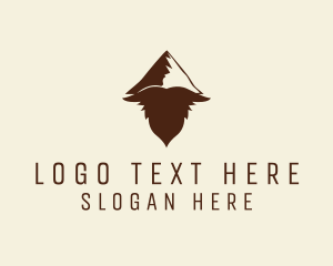 Mountain - Hipster Styling Beard logo design