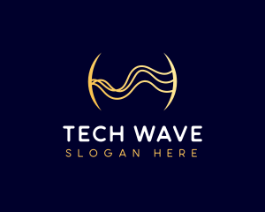 Digital Tech Business Waves logo design