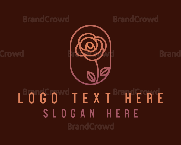 Botanical Rose Flower Logo