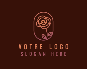 Botanical Rose Flower Logo