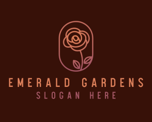 Botanical Rose Flower logo design