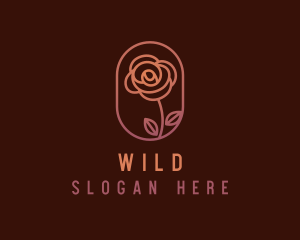 Botanical Rose Flower logo design