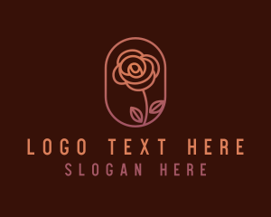 Botanical Rose Flower Logo