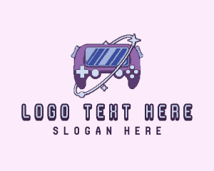 Holographic - Pixel Gaming Orbit logo design