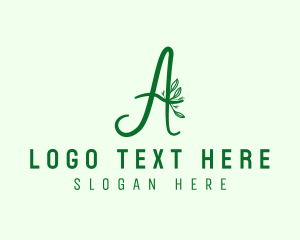 Leaf - Natural Elegant Letter A logo design