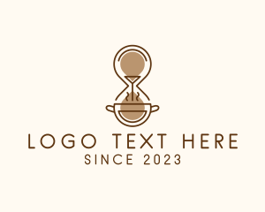 Sand Clock - Coffee Hourglass Time logo design