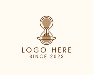 Hot Coffee - Coffee Hourglass Time logo design