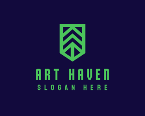 Green Arrow Shield logo design