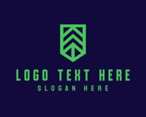 Shield - Green Arrow Shield logo design